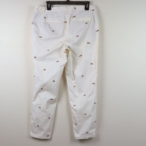 Talbot's Relaxed Chinos Embroidered Elephants Ankle Length Size 10 - Picture 12 of 15